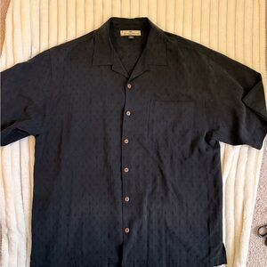 Tommy Bahama Men’s 100% Silk Camp shirt Black size L